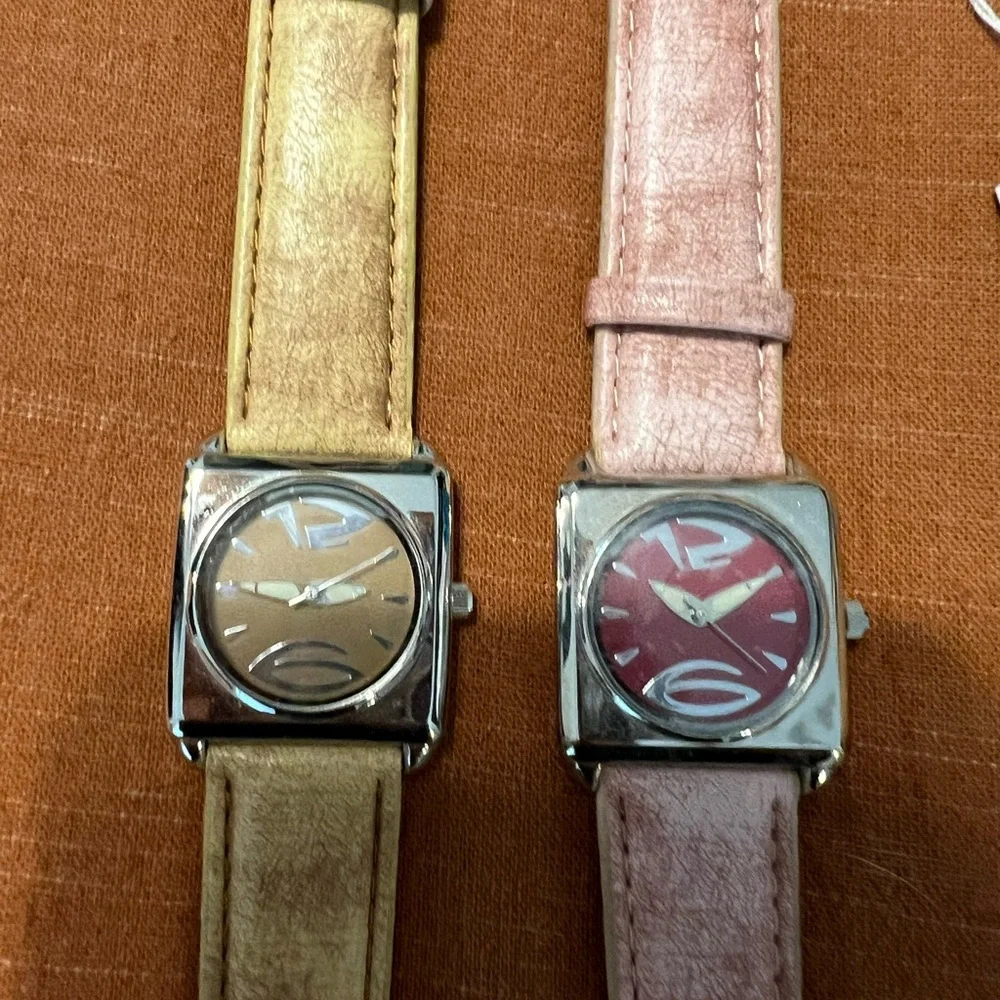 NWT Ganz women’s tan and pink wristwatches (set of two)